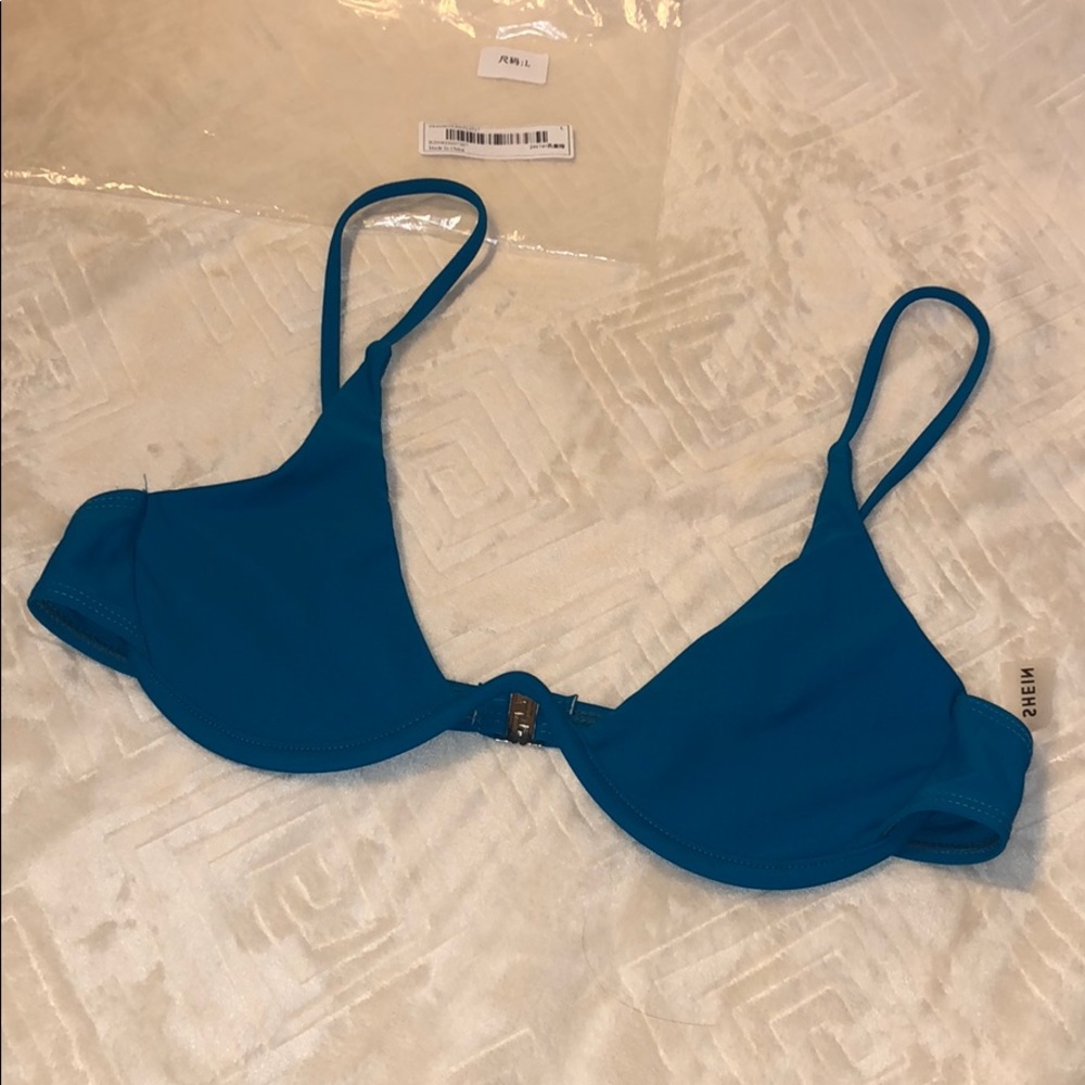 Large Shein Teal Underwire Bikini Top